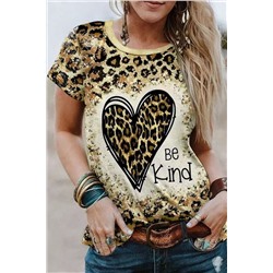Леопардовая футболка из трикотажа с круглым вырезом