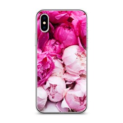 Силиконовый чехол Пионы розово-белые на iPhone XS Max (10S Max)