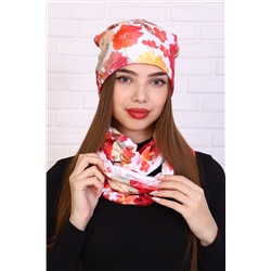 Комплект шапка и шарф-снуд 36124 - красный (Н)
