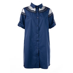 Платье-рубашка женская с бусинами 249353