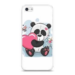 Силиконовый чехол Панда с сердечком 2 на iPhone 5C