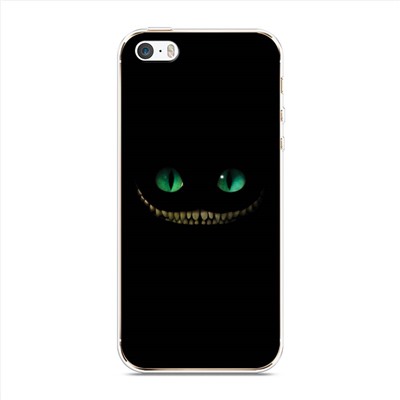Силиконовый чехол Зеленоглазый чеширский кот на iPhone 5/5S/SE
