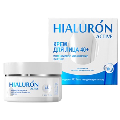 Belkosmex. Hialuron Active. Крем для лица интенсивное увлажнение лифтинг 40+ 48 г