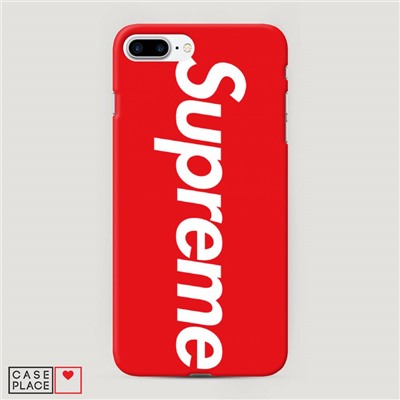 Пластиковый чехол Supreme на красном фоне на iPhone 8 Plus