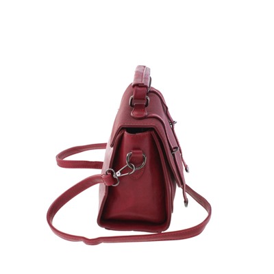 Стильная женская сумочка через плечо Zelmar_Fols из эко-кожи рубинового цвета.