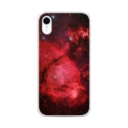 Силиконовый чехол Космос красный на iPhone XR (10R)