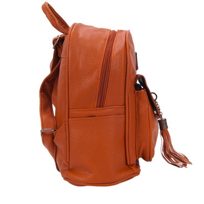 Рюкзак женский с кисточкой коричневый р-р 20х25х10 арт RM-46