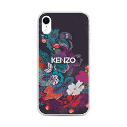 Силиконовый чехол Кензо в цветах на iPhone XR (10R)