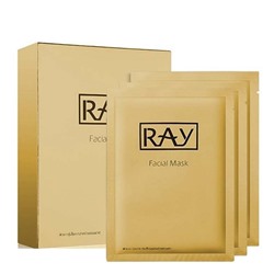 RAY Facial Mask Gold / Омолаживающая маска для лица с коллоидным золотом (10 штук)