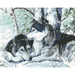 Вышивка крестиком 40х50 Арт. 0061 Волк и волчица