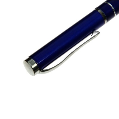 Ручка подарочная, шариковая "Зарево" в пластиковом футляре, поворотная, корпус синий с серебром