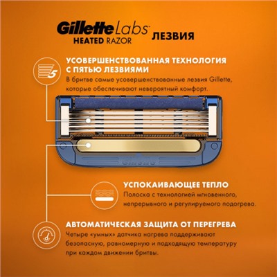 Gillette Labs Мужская Бритва с подогревом( станок+2 кассеты)