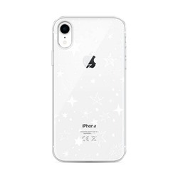 Силиконовый чехол Звездочки графика белая на iPhone XR (10R)