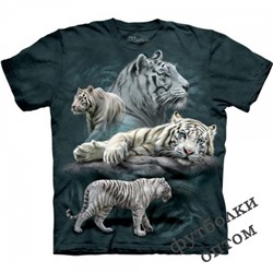 3д футболка с белыми тиграми
