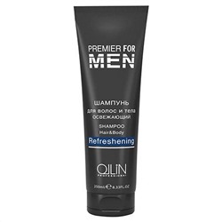Шампунь для волос и тела освежающий Ollin premier for men