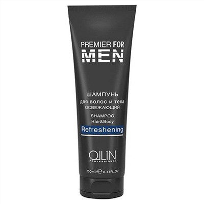 Шампунь для волос и тела освежающий Ollin premier for men