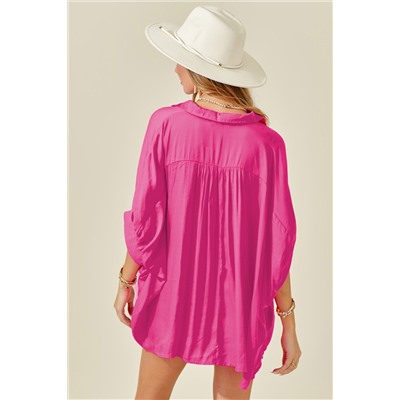 Rose Soft Oversize Dolman Shirt