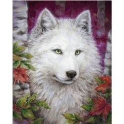 Алмазная мозаика 40х50, круглые стразы QA 202089 Белый волк