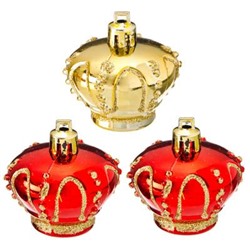 СНОУ БУМ Набор украшений 3шт, 5см, пластик, "Короны", 2 дизайна: золото, красный