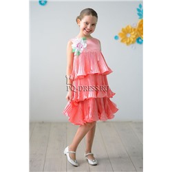 Платье нарядное для девочки "Водопад", цвет персик