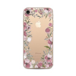 Силиконовый чехол Розовая цветочная рамка на iPhone 8
