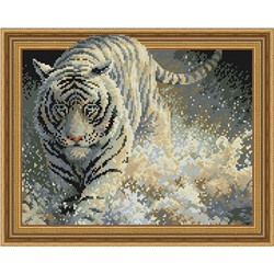 3D Алмазная мозаика, 40х50, круглые стразы TSGJ 1169 Белый тигр