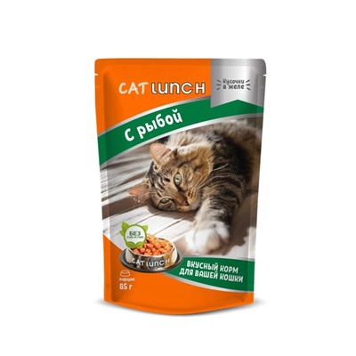 Влажный корм Cat Lunch для кошек, рыба в желе, 85 г
