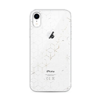 Силиконовый чехол Узор кубы белый на iPhone XR (10R)