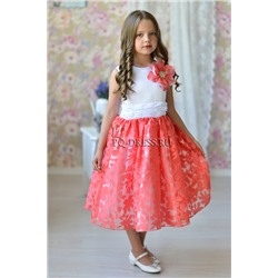 Платье нарядное для девочки "Лютики", цвет арбуз