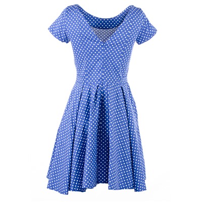 Женское платье мини в горошек 249275 размер 42