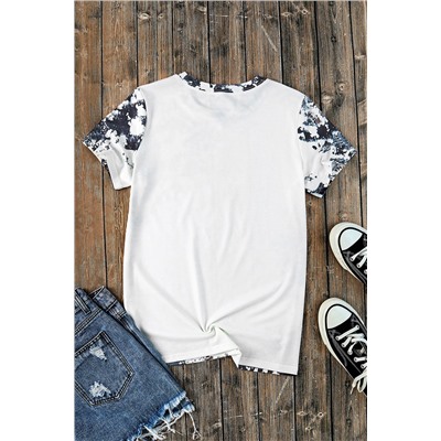 Gray Western Fashion Dyed Bleached T Shirt