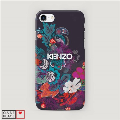 Пластиковый чехол Кензо в цветах на iPhone 7