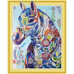 5D Алмазная мозаика 40х50 круглые стразы LP 019 Лошадь