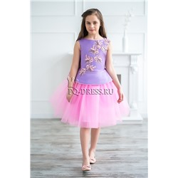 Платье нарядное арт. П-322, цвет сирень с розовым