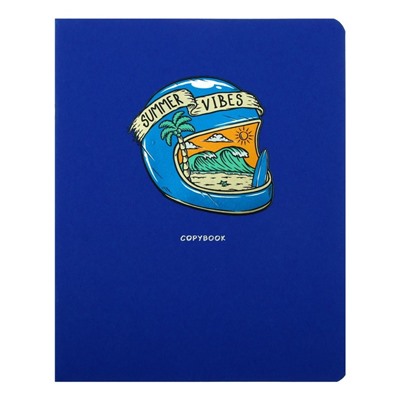 Тетрадь 48 листов в клетку TOTAL BLUE. My summer, обложка дизайнерский картон, тиснение фольгой, блок 60 г/м2, МИКС
