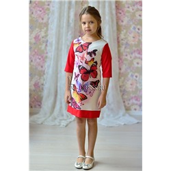 Платье нарядное для девочки арт. ИР-1623-3/4, цвет красные бабочки