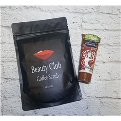 НАБОР №24 "Для похудения" : Скраб кофейный для тела антицеллюлитный Beauty Club+Крем для похудения с экстрактом КОФЕ+пакетик