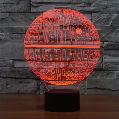 Светодиодный 3D светильник Звезда смерти Star Wars оптом