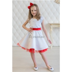 Платье нарядное для девочки арт. ИР-1803, цвет белый/красный