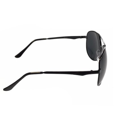 Стильные мужские очки-капли Azur в чёрной оправе с чёрными линзами.