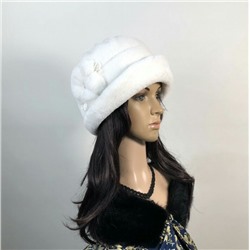 Женская "Шляпка" эко-мех, цвет белый.