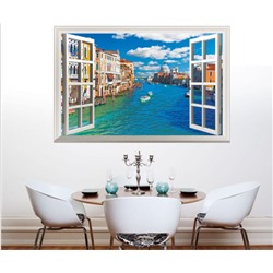 Виниловая наклейка Окно с видом на Венецию 3D