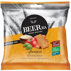 «Beerka», гренки со вкусом томата с базиликом и чесночным соусом, 85 гр.-5 шт.
