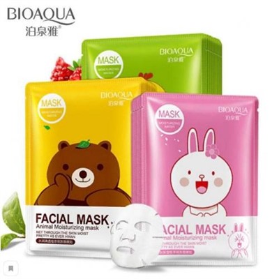 Маска Bioaqua Facial Mask Animal с эссенцией зеленого чая 30 г оптом