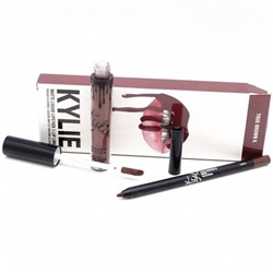 БЛЕСК + КАРАНДАШ ДЛЯ ГУБ KYLIE 2 IN 1 (TRUE BROWN)