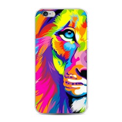 Силиконовый чехол Красочная морда льва на iPhone 6
