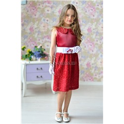 Платье нарядное для девочки "Лолита", цвет бордо