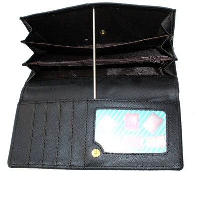 Стильный женский кошелек Prevrlod из эко-кожи цвета темного индиго.