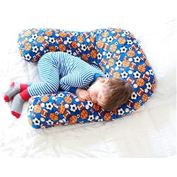 Подушка для сна детская 3-16л обнимашка хлопок (бязь) (нап. шарики) + запасной чехол