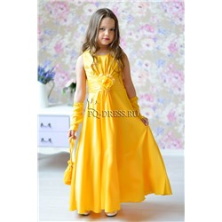 Платье нарядное для девочки "Делия", цвет желтый